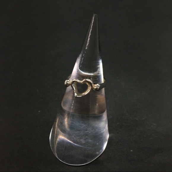 TIFFANY&CO. Silver 925 Peretti Open Heart Ring ISO sz:48